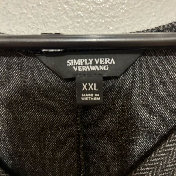 Simply Vera Fit & Flare Dress size XXL Short Sleeve Chevron Ponte Princess - Picture 4 of 7